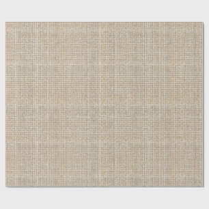 Raw Linen Weave Oatmeal Japandi Minimalist Wrapping Paper