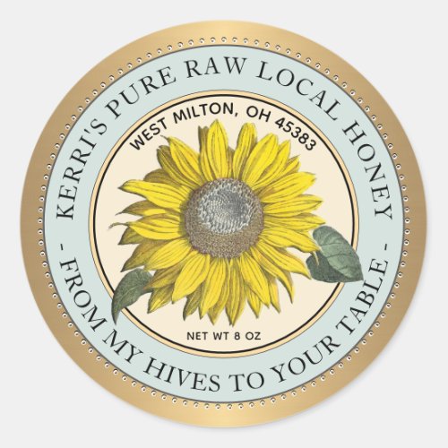 Raw Local Honey From My Hives to Your Table Classic Round Sticker