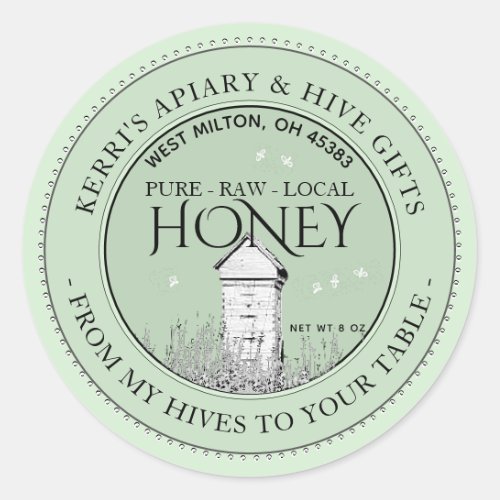 Raw Local Honey From My Hives to Your Table Classic Round Sticker