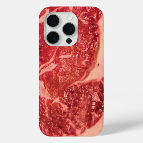 Raw Meat Ribeye Steak iPhone 15 Pro Case