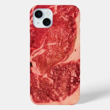 Raw Meat Ribeye Steak Iphone 15 Plus Case by FlowstoneGraphics at Zazzle
