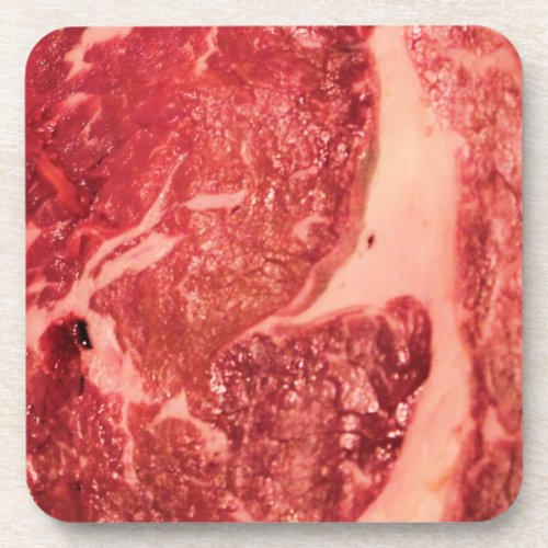 Raw Meat Ribeye Steak Drink Coaster