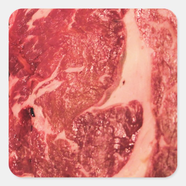 Raw Meat Ribeye Steak Square Sticker (Front)