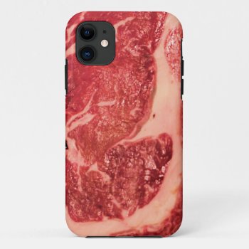 Raw Meat Ribeye Steak Texture Iphone 11 Case by ipadiphonecases at Zazzle