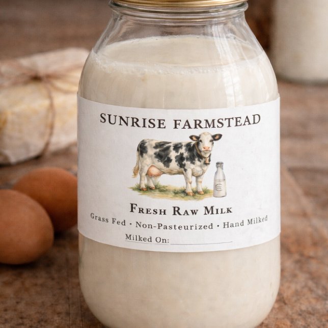 Raw Milk Cow | Farmstead Dairy Custom Label (Creator Uploaded)