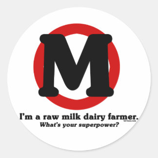Raw Milk Dairy Farmer Classic Round Sticker