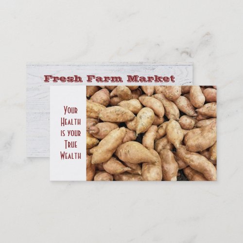 raw potatoes bunch business card