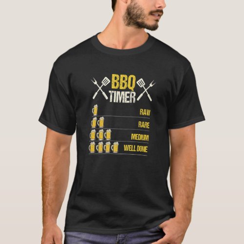 Raw Rare Medium Well Done Timer Grill   T_Shirt