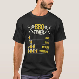 Raw Rare Medium Well Done Timer Grill T-Shirt