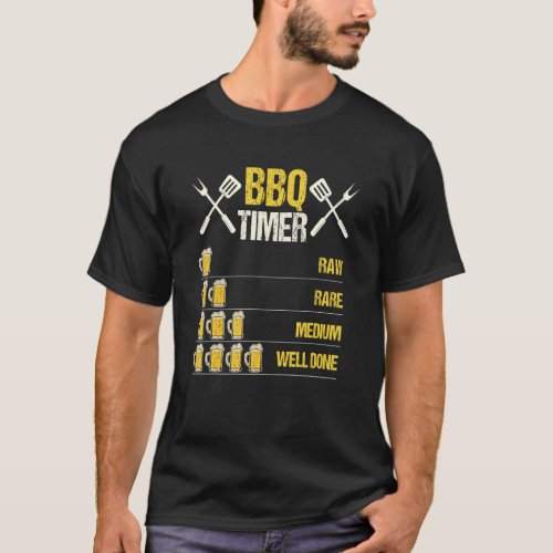 Raw Rare Medium Well Done Timer Grill T_Shirt