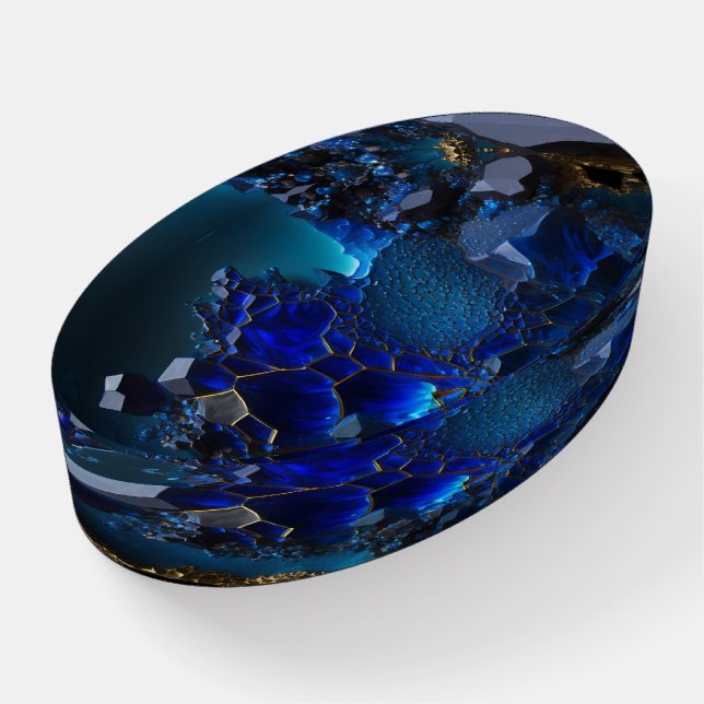 Raw Rock Healing. Blue Crystals Paperweight (Angled)
