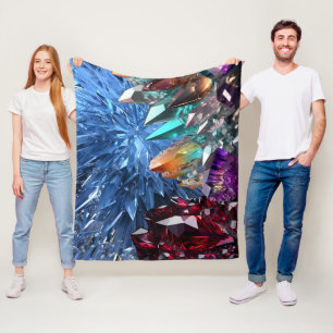 Raw Rock Jewel Gemstones Crystals Fleece Blanket