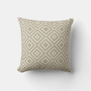 Raw textile boho mud cloth white quadrangle   throw pillow