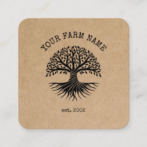 Raw Vegan Organic Farm Farmer Fruit Vegetable Square Business Card