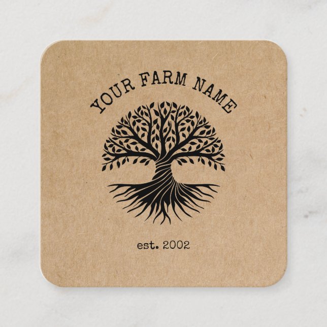 Raw Vegan Organic Farm Farmer Fruit Vegetable Square Business Card (Front)