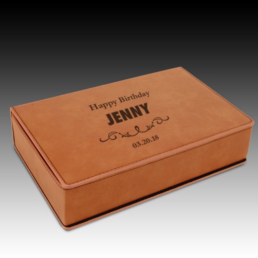 Rawhide Brown Leatherette Engraved Flask Gift Set (Gift Box)