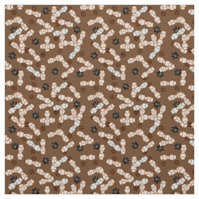 Rawhide Dog Bones-Fabric Fabric (Swatch)