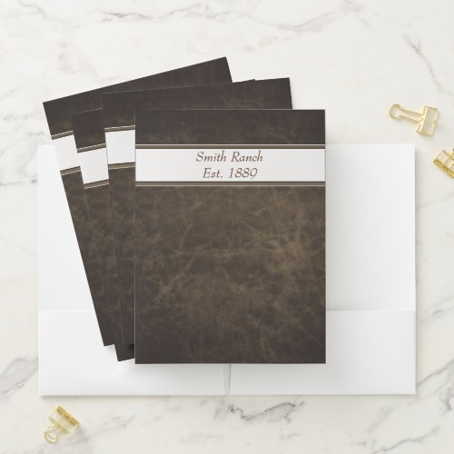 Rawhide look custom Pocket Folder