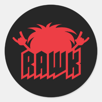 RAWK! Heavy Metal Headbanger Energy Classic Round Sticker