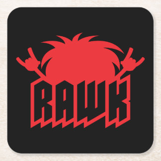 RAWK! Heavy Metal Headbanger Energy Square Paper Coaster