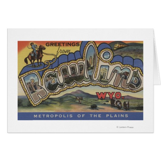 Rawlins, Wyoming - Large Letter Scenes Cards (Front Horizontal)
