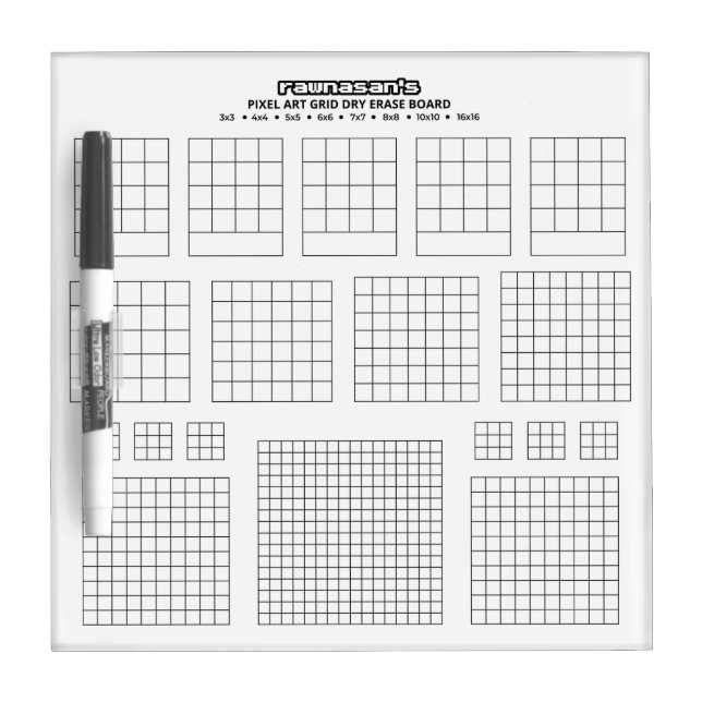 Rawnasan's Pixel Art Grid Template Dry Erase Board (Front)