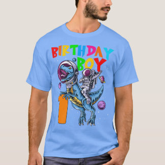Rawr 1 Years Old Birthday Boy Astronaut Riding 1st T-Shirt