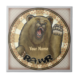 Rawr Bear Ceramic Tile