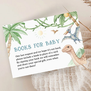 Rawr Boy Dinosaur Baby Shower Books For Baby Enclosure Card