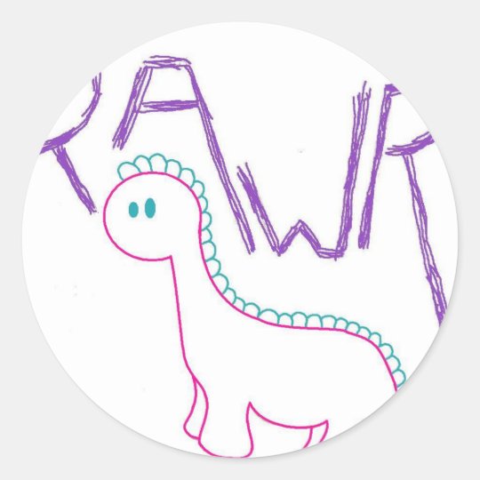 Rawr Classic Round Sticker