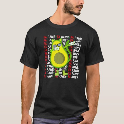 Rawr Dabbing Avocato Cat Avocado Vegan And Cat Kit T_Shirt