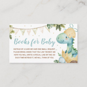 Rawr Dino Baby Shower Books for Baby Enclosure Card