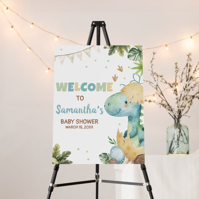 Rawr Dino Baby Shower Welcome Sign (In Situ (Stand))