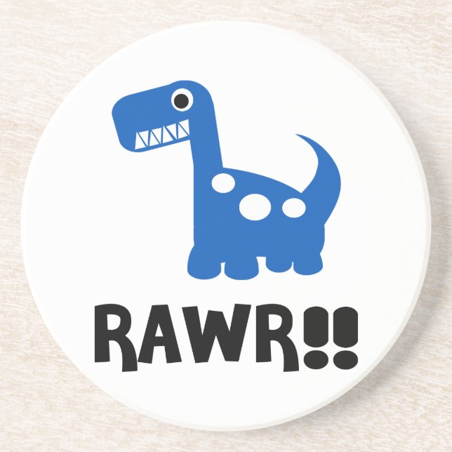 Rawr Dino Blue Drink Coaster (Front)