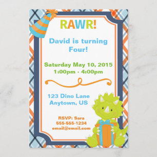 RAWR! Dino Party Birthday Invitation