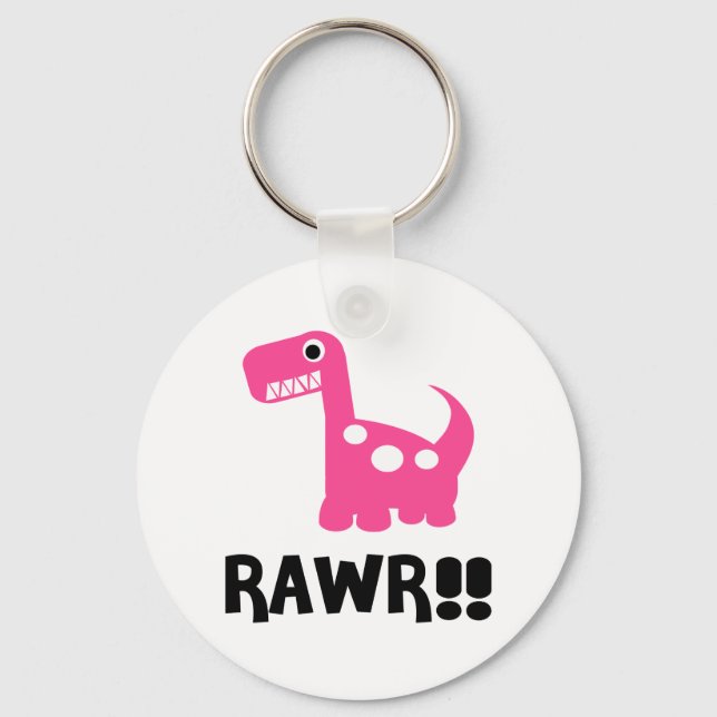 Rawr Dino Pink Keychain (Front)