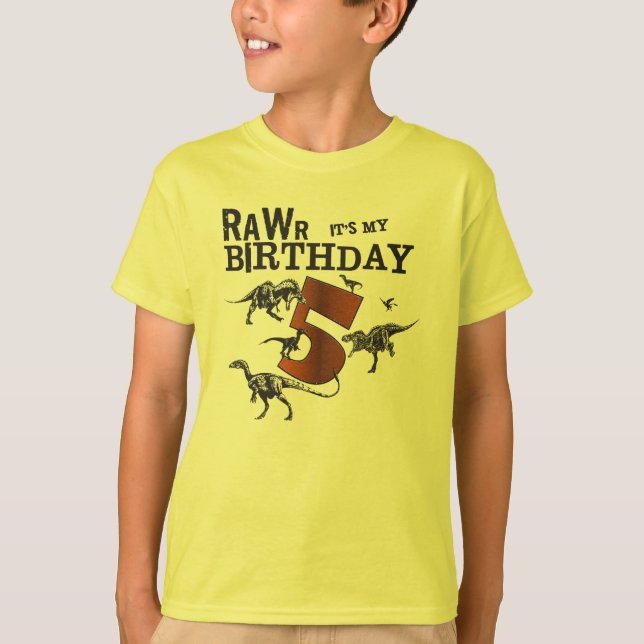 Rawr Dinosaur Birthday Shirt (Front)