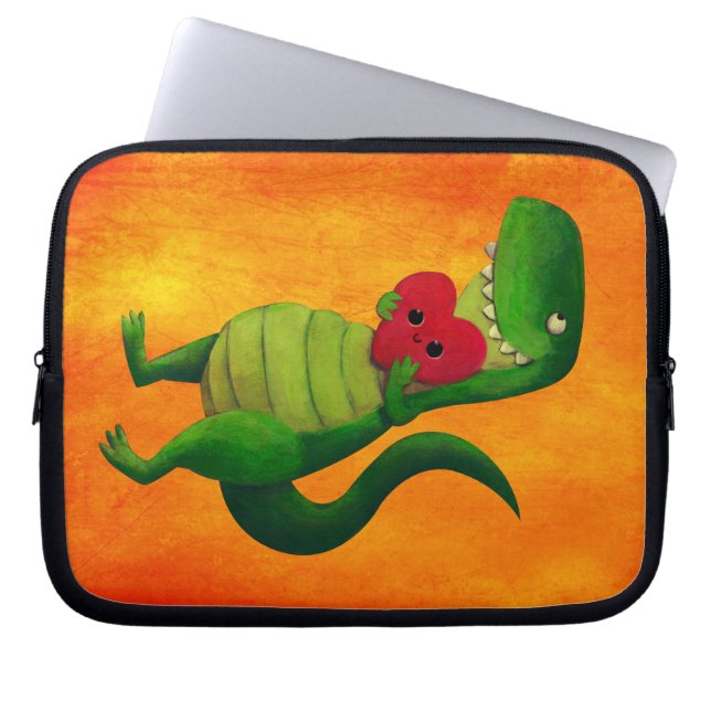 RAWR Dinosaur Love Laptop Sleeve (Front)
