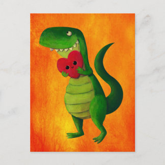 RAWR Dinosaur Love Postcard