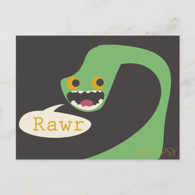 Rawr Dinosaur Postcard (Front)