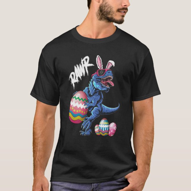 Rawr Easter Bunny Dinosaur Happy Eastrawr Boys Tod T-Shirt (Front)
