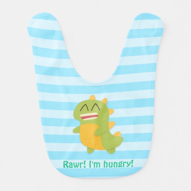 Rawr! Funny Cute Dinosaur for Baby Boy Baby Bib (Front)