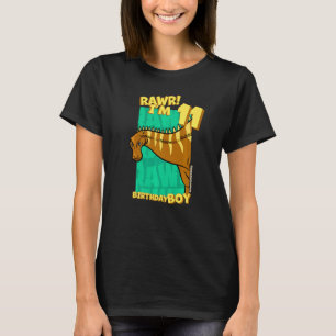 Rawr I'm 11 Birthday Boys 11th Birthday Dino Rebba T-Shirt