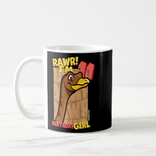 Rawr Im 11 Birthday Girls 11th Birthday Dino Gall Coffee Mug