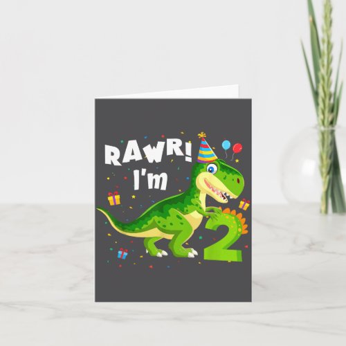 Rawr I'm 2 2nd Birthday T Rex Dinosaur Funny Party