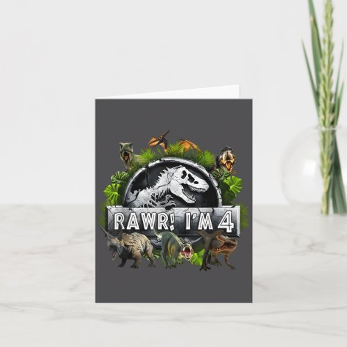 Rawr I'm 4 4th Birthday T Rex Dinosaur Funny Party