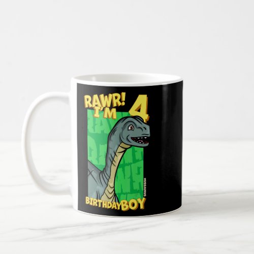 Rawr  Im 4 Birthday Boys 4th Birthday Dino Mussau Coffee Mug