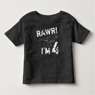 RAWR! I'm 4 - Dinosaur Birthday Shirt for Boys