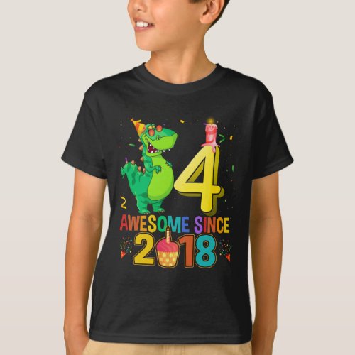 Rawr Im 4 Kids 4 Year Old 4th Birthday T_Shirt