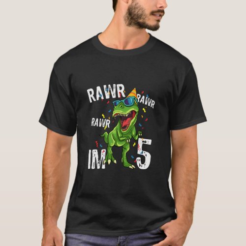 Rawr IM 5 Dinosaur 5Th Bday  T_Shirt